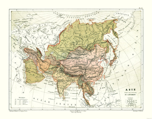 Mappa storica asia politica - asia,
