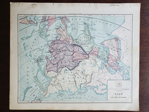 1877 mappa colorata - 1877, "asia