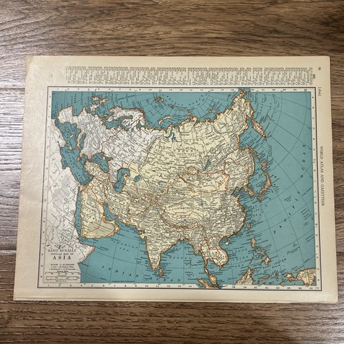 Antica mappa dell asia 1937 - antica,
