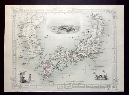 Giappone corea mappa antica - giappone,, corea,