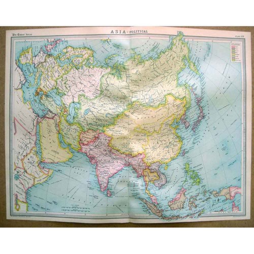 Asia political mappa d epoca - political, d'epoca