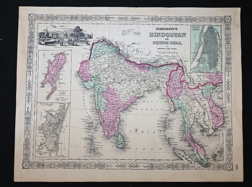 Antica mappa johnson del - antica, di