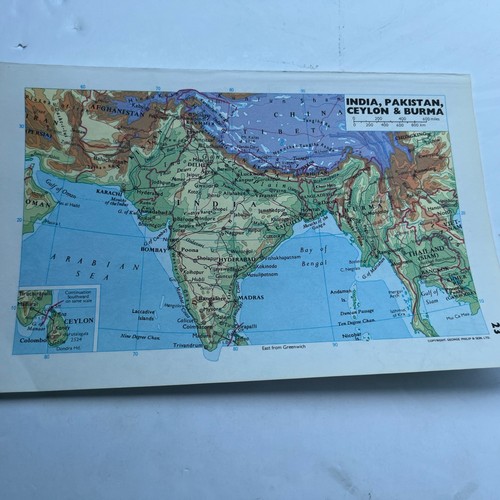 1973 mappa della cina india - 1973:, cina,