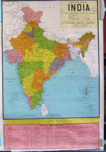 1977 mappa politica dell india - politica, dell'india