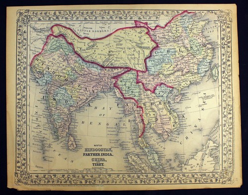 Antica mappa 1872 dell india - mappa,