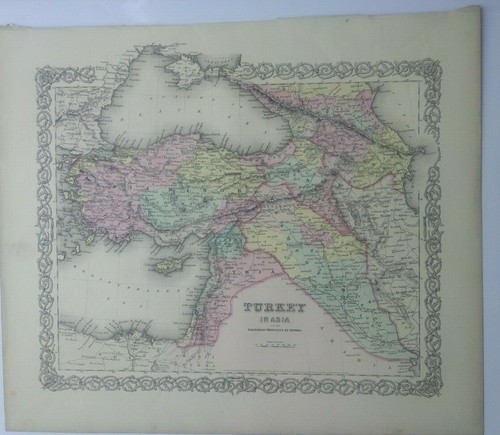 Antica mappa turchia asia - mappa,