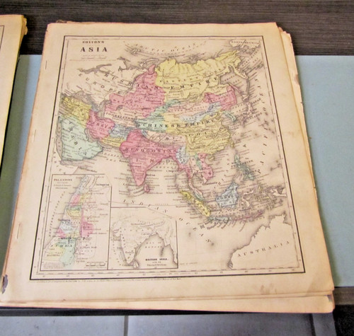 Mappa asia colton 1860 colore - asia,