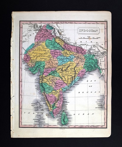 1828 giovane mappa india - mappa,