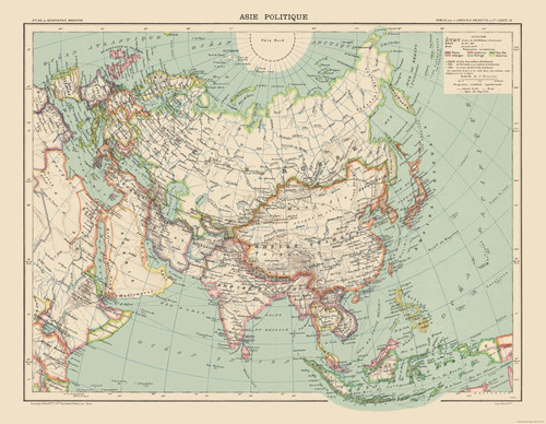 Mappa storica asia - mappa, politica