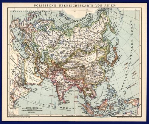 Mappa anno 1901 asia - anno,